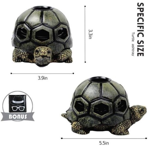 Turtle Ashtrays for Cigarettes Cute Ash Tray for Home and Outdoor - Picture 3 of 9